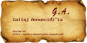 Gallaj Annunciáta névjegykártya